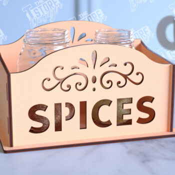 Intra απο ξύλο plywood 3mm-4mm πάχος – Κοπή λέιζερ με ράφι μπαχαρικών | Οργανωτής κουζίνας Δίασταση  20x20 cm INTRAFABR-99883726 - Image 4