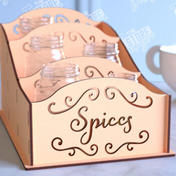 Intra απο ξύλο plywood 3mm-4mm πάχος – Κοπή λέιζερ με ράφι μπαχαρικών | Οργανωτής κουζίνας Δίασταση  20x20 cm INTRAFABR-99883726 - Image 6