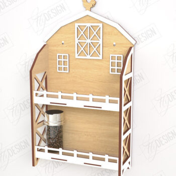 Intra απο ξύλο plywood 3mm-4mm πάχος – Κοπή λέιζερ με ράφι μπαχαρικών | Ράφι κουζίνας Δίασταση  20x20 cm INTRAFABR-120023679 - Image 1