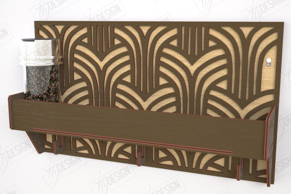 Intra απο ξύλο plywood 3mm-4mm πάχος – Κοπή λέιζερ με ράφι μπαχαρικών | Ράφι κουζίνας Δίασταση  20x20 cm INTRAFABR-120023694