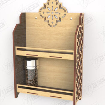 Intra απο ξύλο plywood 3mm-4mm πάχος – Κοπή λέιζερ με ράφι μπαχαρικών | Ράφι κουζίνας Δίασταση  20x20 cm INTRAFABR-120023677 - Image 1