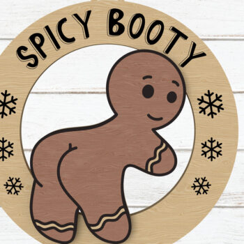 Intra απο ξύλο plywood 3mm-4mm πάχος – Στολίδι Spicy Booty Gingerbread Δίασταση  20x20 cm INTRAFABR-108798845 - Image 1