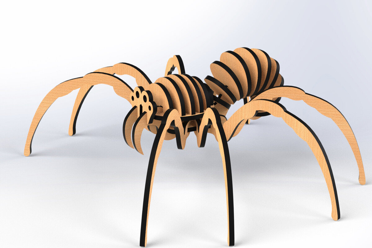 Intra απο ξύλο plywood 3mm-4mm πάχος – Spider 3D Animal για Δίασταση  20x20 cm INTRAFABR-79772854