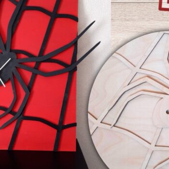 Intra απο ξύλο plywood 3mm-4mm πάχος – Spider 3D Layered Clock, Halloween Laser Δίασταση 20x20 cm INTRAFABR-32854612 - Image 2