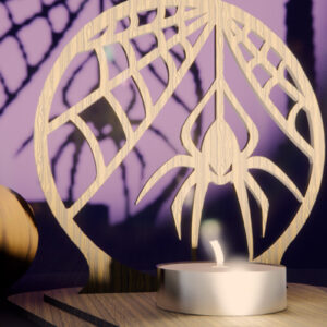 Intra απο ξύλο plywood 3mm-4mm πάχος – Κηροπήγιο αράχνη 3D. Αράχνη Σκιά Δίασταση  20x20 cm INTRAFABR-79290325