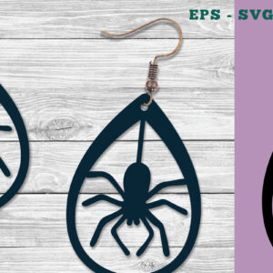 Intra απο ξύλο plywood 3mm-4mm πάχος – Spider Earrings Design Δίασταση  5x5 cm INTRAFABR-111320945