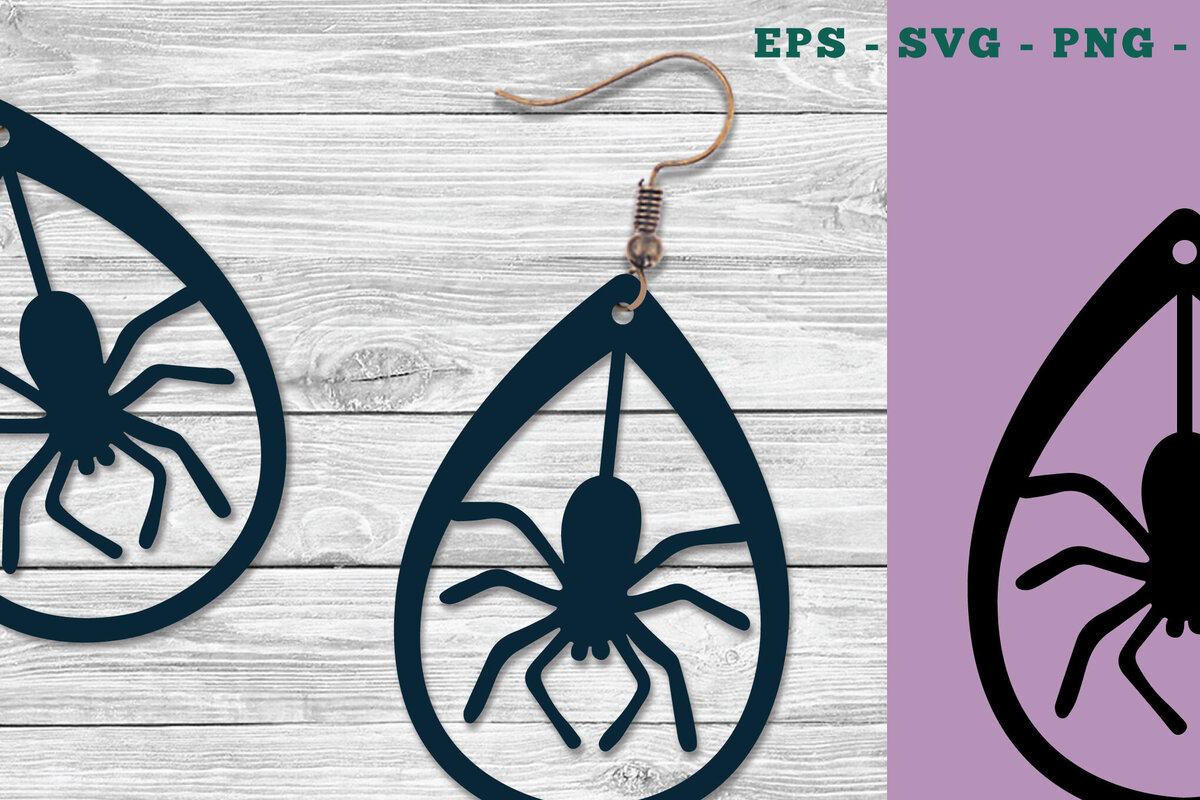 Intra απο ξύλο plywood 3mm-4mm πάχος – Spider Earrings Design Δίασταση  5x5 cm INTRAFABR-111320945