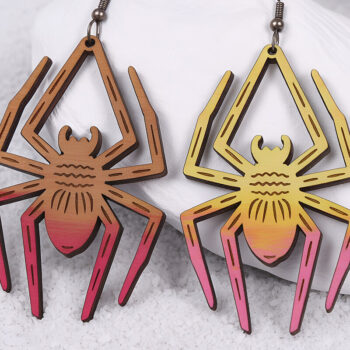 Intra απο ξύλο plywood 3mm-4mm πάχος – Spider Earrings Δίασταση 5x5 cm INTRAFABR-121541923 - Image 1
