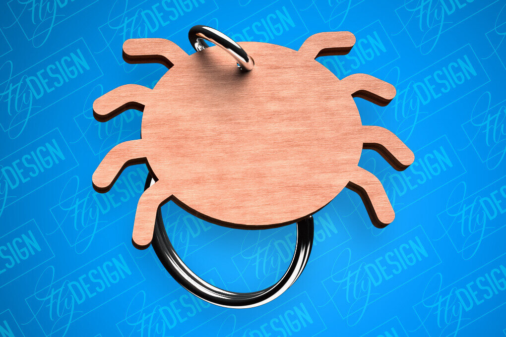 Intra απο ξύλο plywood 3mm-4mm πάχος – Spider Keychain Shapes Δίασταση  5x5 cm INTRAFABR-82325538