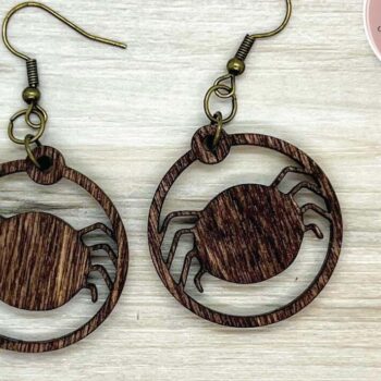 Intra απο ξύλο plywood 3mm-4mm πάχος – Σκουλαρίκια λέιζερ Spider Δίασταση  5x5 cm INTRAFABR-74147564 - Image 2