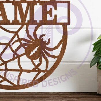 Intra απο ξύλο plywood 3mm-4mm πάχος – Spider Name Sign Laser Δίασταση  40x30 cm INTRAFABR-102925161 - Image 1