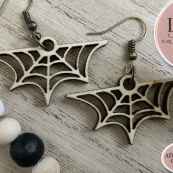 Intra απο ξύλο plywood 3mm-4mm πάχος – Σκουλαρίκια λέιζερ Spider Web Δίασταση 5x5 cm INTRAFABR-74151025 - Image 3