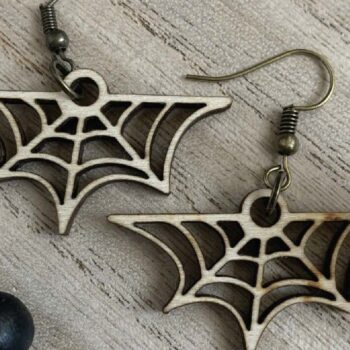 Intra απο ξύλο plywood 3mm-4mm πάχος – Σκουλαρίκια λέιζερ Spider Web Δίασταση 5x5 cm INTRAFABR-74151025 - Image 4