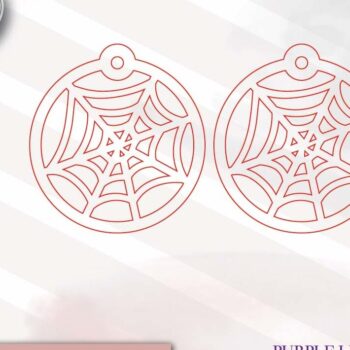 Intra απο ξύλο plywood 3mm-4mm πάχος – Σκουλαρίκια λέιζερ Spider Web Δίασταση 5x5 cm INTRAFABR-74147762 - Image 2