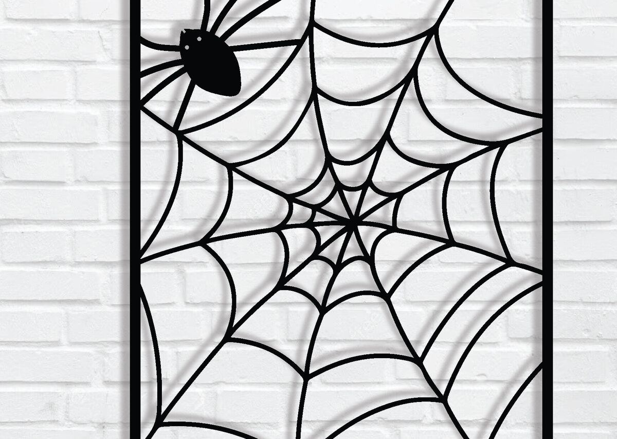 Intra απο ξύλο plywood 3mm-4mm πάχος – Spider Web Art Wall Art, Halloween Δίασταση  40x30 cm INTRAFABR-78944948