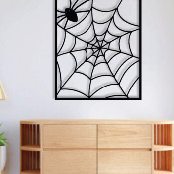 Intra απο ξύλο plywood 3mm-4mm πάχος – Spider Web Art Wall Art, Halloween Δίασταση  40x30 cm INTRAFABR-78944948 - Image 2