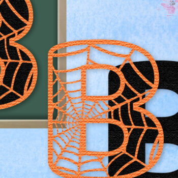 Intra απο ξύλο plywood 3mm-4mm πάχος – Μονόγραμμα Spiderweb - Γράμμα Β Δίασταση  20x20 cm INTRAFABR-91979713 - Image 1