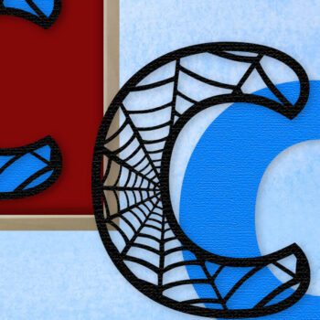 Intra απο ξύλο plywood 3mm-4mm πάχος – Μονόγραμμα Spiderweb - Γράμμα Γ Δίασταση  20x20 cm INTRAFABR-91979779 - Image 1