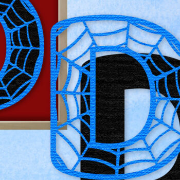 Intra απο ξύλο plywood 3mm-4mm πάχος – Μονόγραμμα Spiderweb - Γράμμα Δ Δίασταση  20x20 cm INTRAFABR-91979850 - Image 1