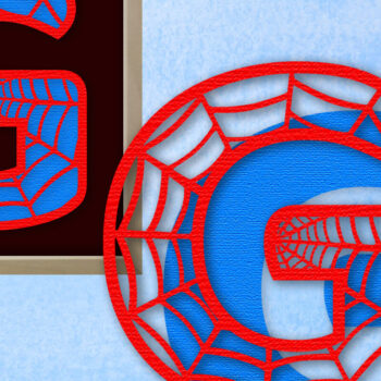 Intra απο ξύλο plywood 3mm-4mm πάχος – Μονόγραμμα Spiderweb - Επιστολή G Δίασταση 20x20 cm INTRAFABR-91980027 - Image 1