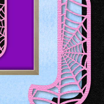 Intra απο ξύλο plywood 3mm-4mm πάχος – Μονόγραμμα Spiderweb - Letter J Δίασταση 20x20 cm INTRAFABR-91980416 - Image 1