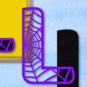 Intra απο ξύλο plywood 3mm-4mm πάχος – Μονόγραμμα Spiderweb - Letter L Δίασταση 20x20 cm INTRAFABR-91980614 - Image 1