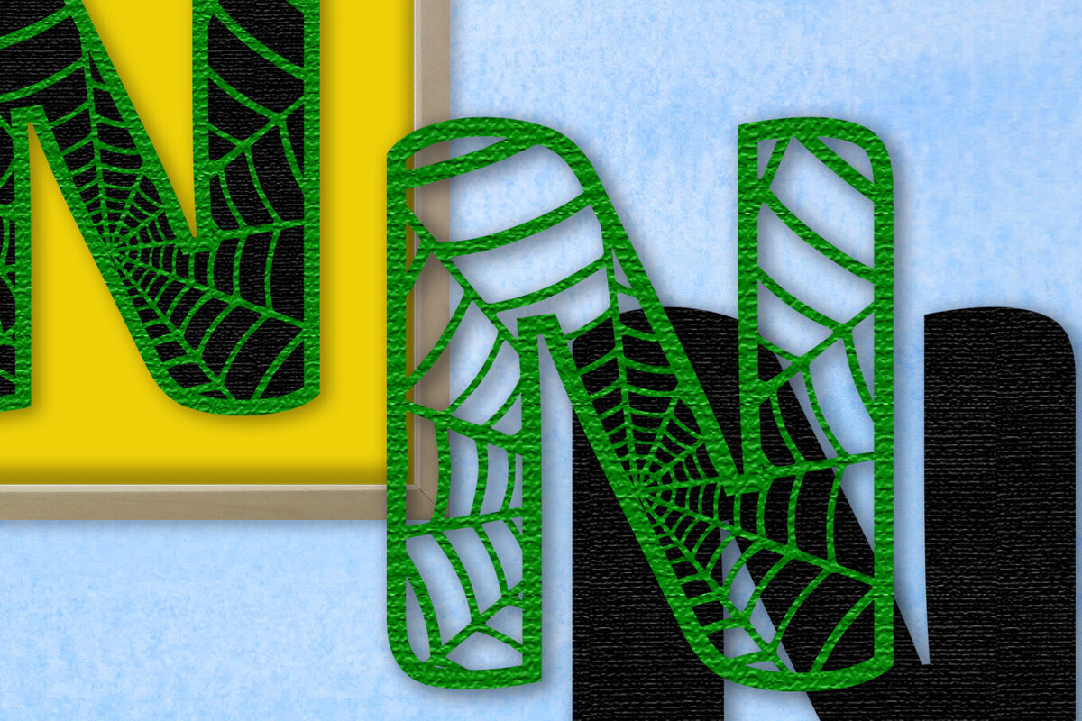 Intra απο ξύλο plywood 3mm-4mm πάχος – Μονόγραμμα Spiderweb - Επιστολή Ν Δίασταση  20x20 cm INTRAFABR-91980773