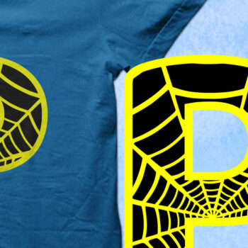 Intra απο ξύλο plywood 3mm-4mm πάχος – Μονόγραμμα Spiderweb - Letter P Δίασταση 20x20 cm INTRAFABR-91981008 - Image 2