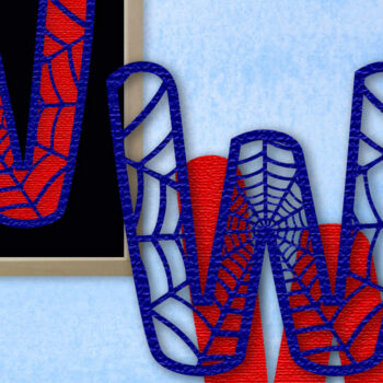 Intra απο ξύλο plywood 3mm-4mm πάχος – Μονόγραμμα Spiderweb - Επιστολή W Δίασταση  20x20 cm INTRAFABR-91981900 - Image 1