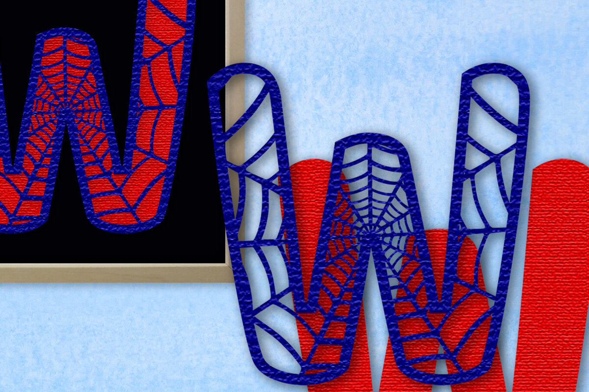 Intra απο ξύλο plywood 3mm-4mm πάχος – Μονόγραμμα Spiderweb - Επιστολή W Δίασταση  20x20 cm INTRAFABR-91981900