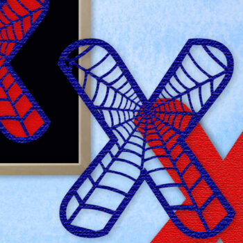 Intra απο ξύλο plywood 3mm-4mm πάχος – Μονόγραμμα Spiderweb - Γράμμα Χ Δίασταση  20x20 cm INTRAFABR-91982003 - Image 1