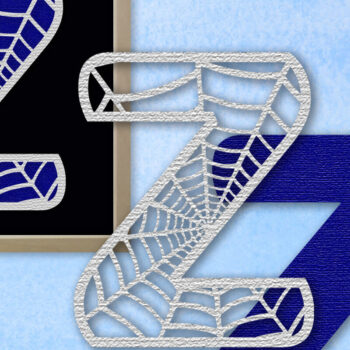 Intra απο ξύλο plywood 3mm-4mm πάχος – Μονόγραμμα Spiderweb - Γράμμα Z Δίασταση  20x20 cm INTRAFABR-91982191 - Image 1