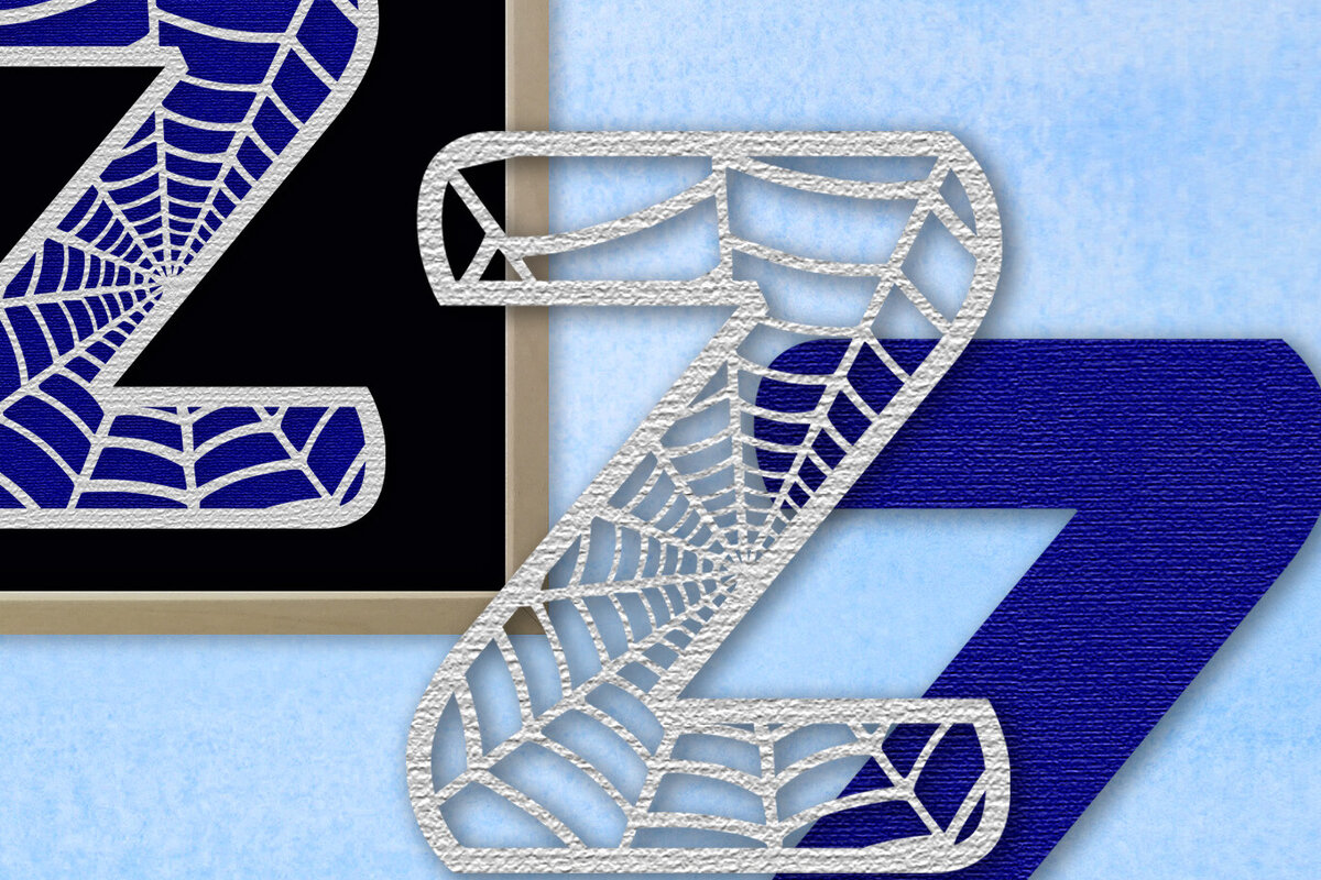 Intra απο ξύλο plywood 3mm-4mm πάχος – Μονόγραμμα Spiderweb - Γράμμα Z Δίασταση  20x20 cm INTRAFABR-91982191