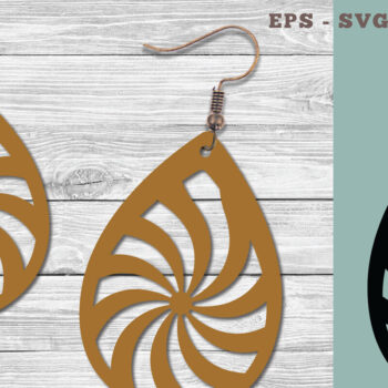 Intra απο ξύλο plywood 3mm-4mm πάχος – Σπειροειδή κυκλικά σκουλαρίκια κοπής λέιζερ Δίασταση 5x5 cm INTRAFABR-103777269 - Image 1