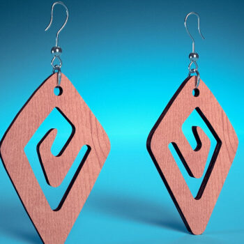 Intra απο ξύλο plywood 3mm-4mm πάχος – Σπειροειδή Σκουλαρίκια |  Δίασταση  5x5 cm INTRAFABR-70451007 - Image 1