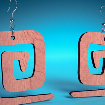 Intra απο ξύλο plywood 3mm-4mm πάχος – Σπειροειδή Σκουλαρίκια | Δίασταση 5x5 cm INTRAFABR-70450628 - Image 1