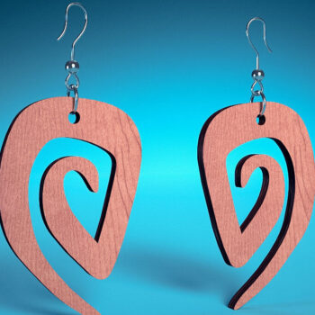 Intra απο ξύλο plywood 3mm-4mm πάχος – Σπειροειδή Σκουλαρίκια | Δίασταση 5x5 cm INTRAFABR-70450854 - Image 1