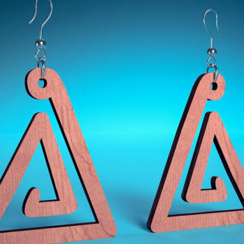 Intra απο ξύλο plywood 3mm-4mm πάχος – Σπειροειδή Σκουλαρίκια |  Δίασταση  5x5 cm INTRAFABR-70450901 - Image 1