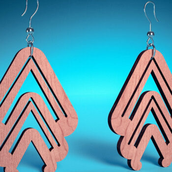 Intra απο ξύλο plywood 3mm-4mm πάχος – Σπειροειδή Σκουλαρίκια | Σκουλαρίκια Δίασταση 5x5 cm INTRAFABR-72468645 - Image 1