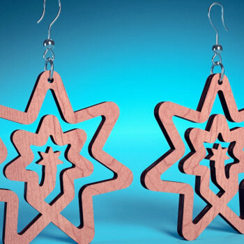 Intra απο ξύλο plywood 3mm-4mm πάχος – Σπειροειδή Σκουλαρίκια | Σκουλαρίκια Δίασταση  5x5 cm INTRAFABR-72468657 - Image 1