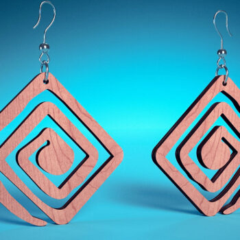 Intra απο ξύλο plywood 3mm-4mm πάχος – Σπειροειδή Σκουλαρίκια | Σκουλαρίκια Δίασταση  5x5 cm INTRAFABR-72468421 - Image 1