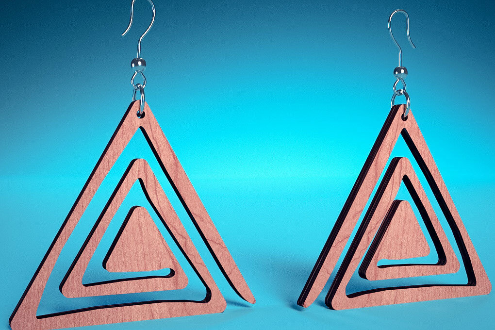 Intra απο ξύλο plywood 3mm-4mm πάχος – Σπειροειδή Σκουλαρίκια | Σκουλαρίκια Δίασταση  5x5 cm INTRAFABR-72468462