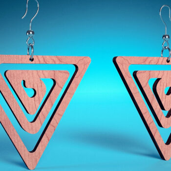 Intra απο ξύλο plywood 3mm-4mm πάχος – Σπειροειδή Σκουλαρίκια | Σκουλαρίκια Δίασταση  5x5 cm INTRAFABR-72468497 - Image 1