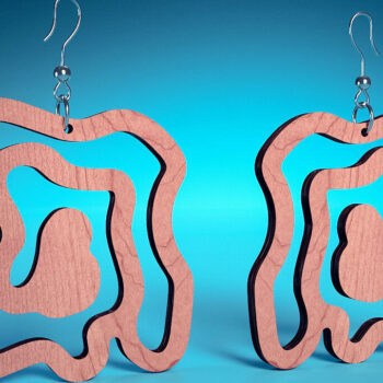 Intra απο ξύλο plywood 3mm-4mm πάχος – Σπειροειδή Σκουλαρίκια | Σκουλαρίκια Δίασταση 5x5 cm INTRAFABR-72468555 - Image 1