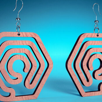 Intra απο ξύλο plywood 3mm-4mm πάχος – Σπειροειδή Σκουλαρίκια | Σκουλαρίκια Δίασταση  5x5 cm INTRAFABR-72468202 - Image 11