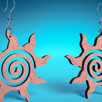 Intra απο ξύλο plywood 3mm-4mm πάχος – Σπειροειδή Σκουλαρίκια | Σκουλαρίκια Δίασταση  5x5 cm INTRAFABR-72468202 - Image 13