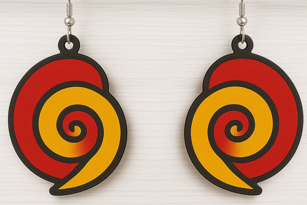 Intra απο ξύλο plywood 3mm-4mm πάχος – Σκουλαρίκια με κοχύλι σπιράλ Καλοκαίρι Δίασταση  5x5 cm INTRAFABR-123011798