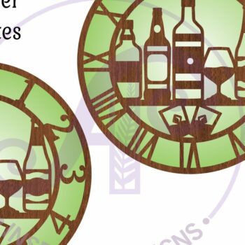 Intra απο ξύλο plywood 3mm-4mm πάχος – Αρχεία κοπής με λέιζερ Spirits Alcohol Clock Δίασταση  20x20 cm INTRAFABR-101869592 - Image 3