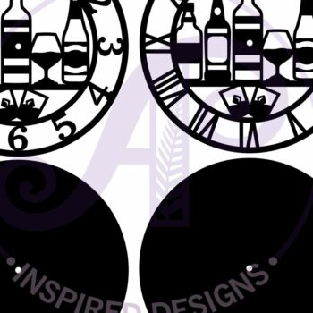 Intra απο ξύλο plywood 3mm-4mm πάχος – Αρχεία κοπής με λέιζερ Spirits Alcohol Clock Δίασταση  20x20 cm INTRAFABR-101869592 - Image 4