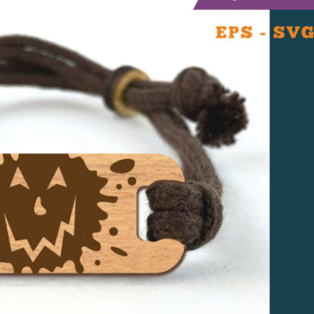 Intra απο ξύλο plywood 3mm-4mm πάχος – Βραχιόλι Splash Ghost Face Δίασταση  20x20 cm INTRAFABR-110079812 - Image 1